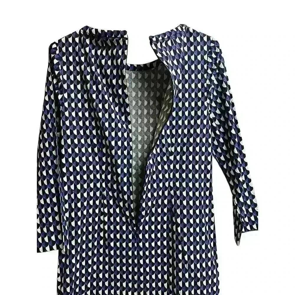 J.Crew Jet Set Geo Shift Dress Size 2 Size Zipper Accent Geometric Print - Picture 10 of 11